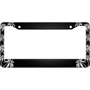 Cadres de plaque d'immatriculation de voiture en aluminium, design palmiers, support de plaque d'immatriculation en acier inoxydable pour voitures, motos, Tesla, Ford - Product Image 1