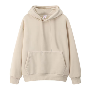 <b>Men's</b> <b>Red</b> Hooded <b>Sweatshirt</b> Oversized Cotton Knitted Casual Solid Color Pocket Design Autumn Wear - Product Image 3