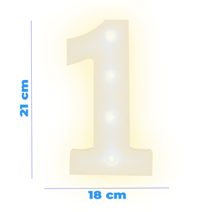 Insegna Luminosa a LED con Numero 1, Alimentata a Batteria, Funzione Illuminante - Product Image 3