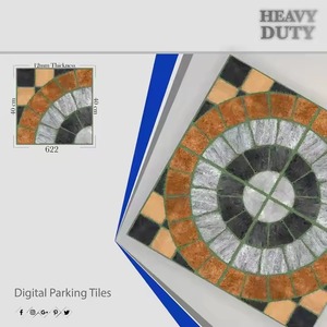 Azulejos de piso de estacionamiento rústico africano resistente de porcelana antideslizante de cuerpo completo con diseño en relieve 400x400mm suelo de cerámica para exteriores - Product Image 1