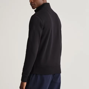 Sweat à capuche à manches longues bicolore noir et blanc 2025 Fermeture éclair bidirectionnelle Sans capuche Sweat à capuche à col zippé pour homme avec poche - Product Image 5