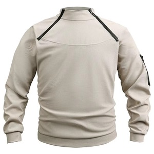 Sweat à capuche à col montant 100% en polyester pour hommes, chaud, chaud, hiver, polaire, motif uni, grande taille 4XL, coupe ajustée, fermeture éclair XL - Product Image 5