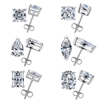 Piercing labret plat en titane argenté avec moissanite, pour cartilage, bijoux fins, cadeau, vente en gros personnalisée, fournisseur OEM, ODM