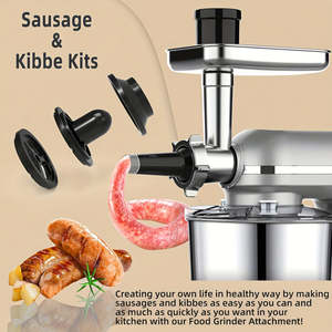 Batteur sur socle électrique multifonctionnel Homlee 6-en-1, bol en acier inoxydable de 5,5 L, 2000 W, 6 vitesses, hachoir à viande à tête inclinable, mixeur à jus - Product Image 2