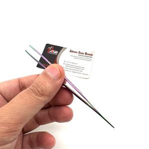 Pinzas de pestañas de aislamiento largas rectas delgadas, pinzas de pestañas probadas a mano con impresión de logotipo personalizado de acero inoxidable, OEM - Product Image 3
