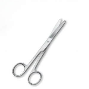 Ciseaux à pansements à usage unique, à lame arrondie/droite, 15 cm, en acier inoxydable jetable, pour hôpitaux et cliniques - Product Image 1