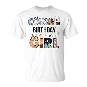 T-shirt blu coordinata per amanti dei cani, design per compleanno di bambina e cugina - per occasioni speciali - Product Image 1