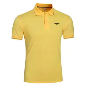 Kaos Polo olahraga pria, kaos Polo Logo kustom kualitas tinggi warna polos lembut nyaman