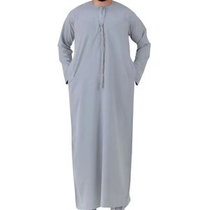 Thobe Jubba Islamique pour Hommes à la Mode 100% Haute Qualité Costume Long Foncé Thobe Vêtements pour Hommes Ramadan Djellaba Eid - Product Image 4