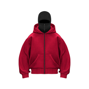 2025 Sudadera con capucha personalizada con cremallera para hombre Sudadera con capucha enmascarada con cremallera completa de peso pesado Servicio de OEM - Product Image 2