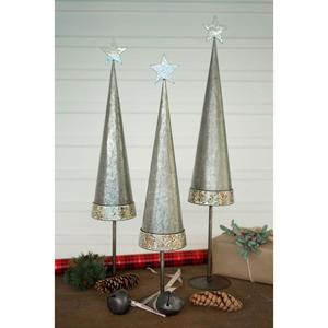 Objet décoratif arbre de Noël galvanisé petite étoile sur le dessus bon cadeau de festival en gros ornements d'arbre en métal pour 2024 - Product Image 2