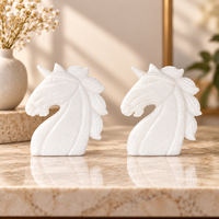 Figurine de licorne en jade blanc sculptée dans le cristal, décoration de bureau élégante, pierre de guérison, statue animale, cadeau pour la maison, le bureau ou l'étagère