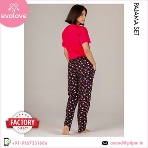 Muy conveniente 100% algodón señoras vestido de noche ropa de dormir media manga 2 piezas pijama conjunto para mujeres a un precio confiable - Product Image 6