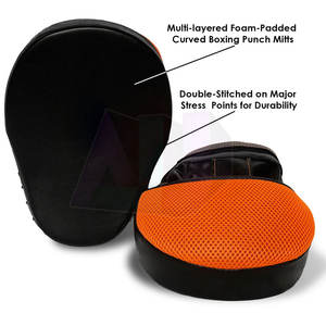 Professional Leather <b>Boxing</b> Focus Mitts <b>for</b> Training Punching <b>Speed</b> Accuracy and Reflex Improvement Durable Shock Absorbing - Product Image 4