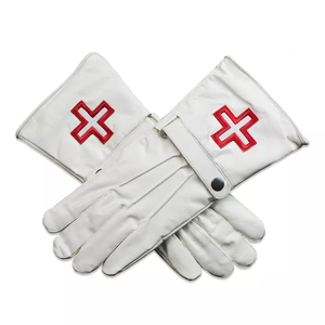Gants blancs maçonniques en coton Offre Spéciale Gants maçonniques réutilisables au meilleur prix avec design et logo personnalisés - Product Image 4