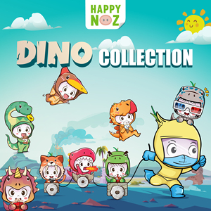 Dino Collection Happynoz สติกเกอร์หัวหอมพร้อมสูตรสีเขียวเช่นจมูกอุดตันที่น่ารักและการดูแลสุขภาพที่ทันสมัย - Product Image 3