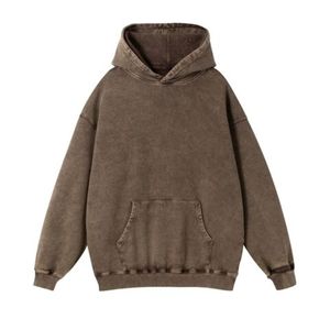 Ropa de calle personalizada para hombre, sudadera con capucha de gran tamaño de algodón de felpa francesa, antiarrugas antiencogimiento, características, patrón sólido, tejido de poliéster - Product Image 1