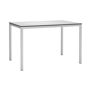 Rectangular <b>Dining</b> <b>Table</b> 120x80 cm Compact Laminate <b>Top</b> Galvanized Steel Frame Square Legs for Outdoor Restaurant Cafe Terrace - Product Image 1
