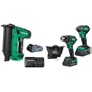 ชุดเครื่องมือไร้สายขนาดกะทัดรัด 18V มัลติโวลท์ ชุดเครื่องยิงตะปูขนาด 18 เกจ และชุดสว่านไร้แปรงถ่านพร้อมหัวกระแทก - Product Image 1