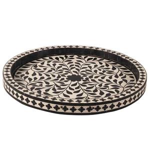 ถาดไม้ MDF อินเดียและงานฝีมือฝังลายไม้คุณภาพสูง ถาดเสิร์ฟทรงกลมทำมือ ของใช้ในบ้าน ร้านค้าในดูไบและซาอุดีอาระเบีย - Product Image 6