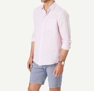Camisa Casual de Lino/Algodón para Hombre, Nueva Colección 2026, Manga Larga, Cuello Clásico, Botón Único, Teñido Liso, Antiencogimiento, Secado Rápido - Product Image 1