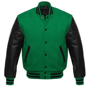 Chaquetas Varsity de ajuste cómodo Cuello redondo Logotipo personalizado Impresión Manga completa Chaqueta de béisbol universitaria para hombres - Product Image 1