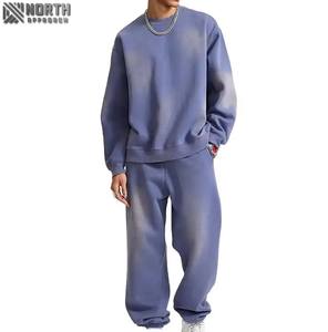 Vente en gros Sweat-shirts à fermeture éclair légers à capuche respirants d'hiver pour hommes Ensemble short coupe-vent 100% survêtement en coton - Product Image 1