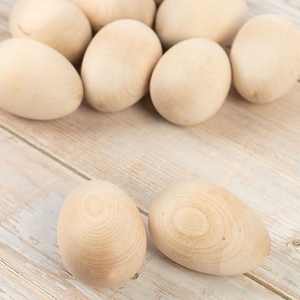 Huevos de Madera en Oferta - Color Personalizado, Diseño Art Deco Moderno para Regalos de Bautizo y Aniversario, Decoraciones de Pascua - Product Image 1