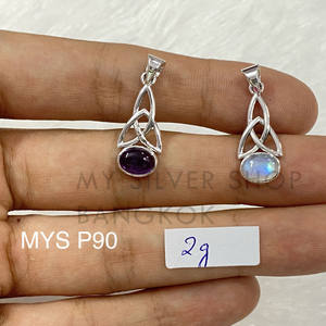 จี้หินอัญมณีเงินแท้ 925 สไตล์โบฮีเมียน ดีไซน์งานฝีมือ จี้เครื่องประดับแฟชั่นที่ดีที่สุดในราคาขายส่ง - Product Image 2