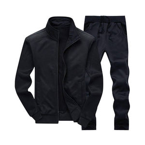 Ensemble de survêtement à capuche uni pour l'entraînement en salle de sport, vêtements de sport d'hiver de haute qualité pour le jogging, l'entraînement, fermeture à cordon personnalisée OEM pour hommes - Product Image 1