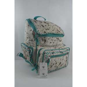 Sac à dos bohème antivol en cuir de vachette véritable, imprimé vintage, tendance, inspiré du sport, pour femmes, étudiantes, usage quotidien - Product Image 3