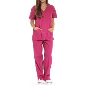 Conjuntos de uniformes de enfermería transpirables elásticos para mujer al por mayor personalizados, uniformes de enfermería para Hospital, conjuntos de uniformes tejidos - Product Image 6