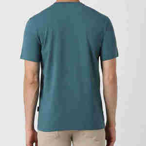 Último diseño transpirable manga corta Casual camisetas 100% algodón Color sólido verano desgaste hombres camiseta - Product Image 3