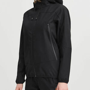 Veste Softshell NBosslyn noire pour femmes, logo personnalisé, prix d'usine, manches longues et coupe-vent, vestes de course en plein air, vente à chaud - Product Image 1
