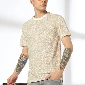 Camisetas de lavado ácido de algodón de gran tamaño personalizadas de alta calidad para hombre, cuello redondo de peso pesado, estilo largo informal, serigrafía sólida - Product Image 1