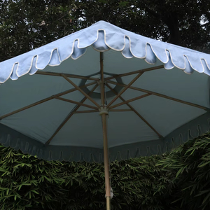 Waterproof Hotel Outdoor Wood <b>Frame</b> Adjustable Pool Parasol Sun Garden Beach Umbrella - Product Image 1