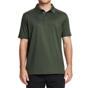 Polo d'affaires décontracté pour hommes noir uni chemises vierges à manches courtes impression personnalisée broderie logo sport golf t-shirt - Product Image 1
