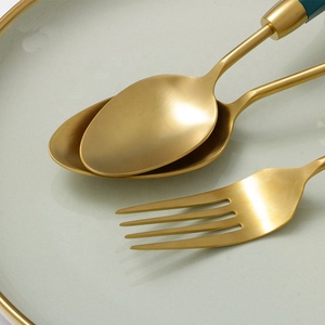 Ensemble de couverts de fantaisie solides de qualité supérieure avec poignée en marbre ensemble de couverts à poignée de conception robuste pour la décoration de maisons, de restaurants et d'hôtels - Product Image 5
