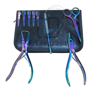 Kit de herramientas de peluquería de alta calidad en Rainbow Multi Color Los mejores accesorios personalizados para extensiones de cabello - Product Image 6