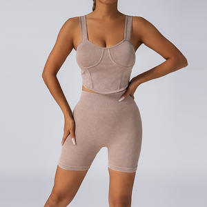 Gran oferta, conjunto de Yoga para mujer, 2 piezas de Spandex/poliéster a prueba de golpes, alta intensidad, Pilates, correr, Fitness al aire libre, Sujetador deportivo - Product Image 3