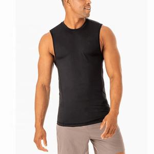 Débardeurs de compression pour hommes en polyester et élasthanne personnalisés, débardeurs de musculation simples, débardeurs de fitness souples et extensibles - Product Image 6