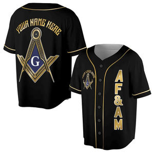 Nom personnalisé Lodge AF & AM maçonnique franc-maçonnerie 3D Baseball Jersey taille S-5XL haute qualité sur mesure à manches longues 2025 vestes - Product Image 1