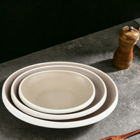 Ensemble de vaisselle élégante en mélamine écologique, incassable, pour restaurants, assiettes ovales