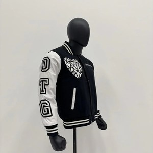 Chaquetas Varsity para Hombre de Alta Calidad, con Logotipo Personalizado, Bordado Chenille, Cuerpo de Lana y Mangas de Cuero Vacuno - Product Image 4