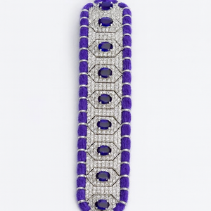 Bracelet en argent sterling Rhaya Jewels, style bohème classique, améthyste et CZ, plaqué rhodium, 26,20 g, 6x4 mm, cadeau tendance - Product Image 4