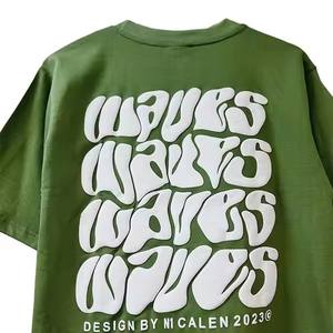 Personalizado para hombre Puff Imprimir Streetwear Tee OEM Fábrica de algodón de gran tamaño T Shirt 3D Raised Logo Design Shirt - Product Image 4