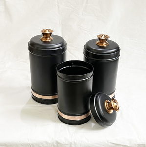 Ready to Ship Kitchen Storage <b>Food</b> <b>Jar</b> Galvanized Sugar Coffee Tea Canister 3 Pieces Tin Box Set Metal Canister <b>Jars</b> - Product Image 2