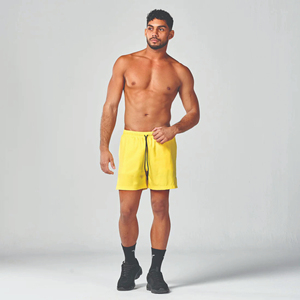 Customized Color Yellow Essential 5 Inch Shorts with Contour Side Panels and Inner <b>Mesh</b> <b>Pants</b> - Product Image 4