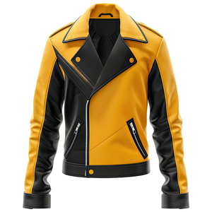 Veste de moto d'hiver en peau de vache noire de haute qualité pour hommes col montant conception personnalisée plusieurs poches imperméable coupe-vent - Product Image 1