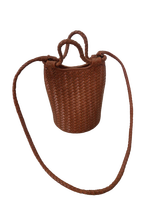 Sac bandoulière Hobo de luxe en cuir véritable marron, tissé à la main, style bohème, sac fourre-tout à tissage diagonal en cuir tressé pour femme, idéal pour l'extérieur